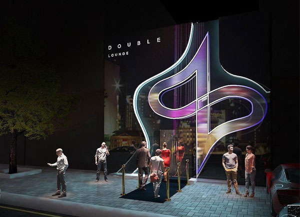 Thiết kế ngoại thất mặt tiền quảng cáo công trình Lounge