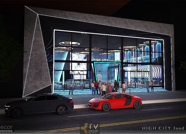 Thiết kế ngoại thất mặt tiền quảng cáo công trình Beer Garden