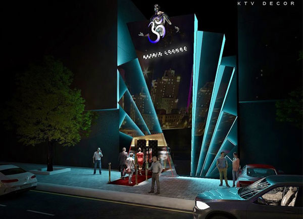 Thiết kế ngoại thất mặt tiền Lounge phong cách tương lai