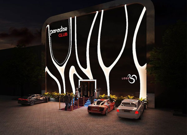 Thiết kế ngoại thất mặt tiền Lounge Bar Paradise Club