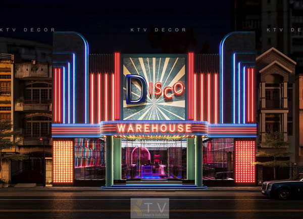 Thiết kế ngoại thất mặt tiền nhà hàng phong cách Lounge