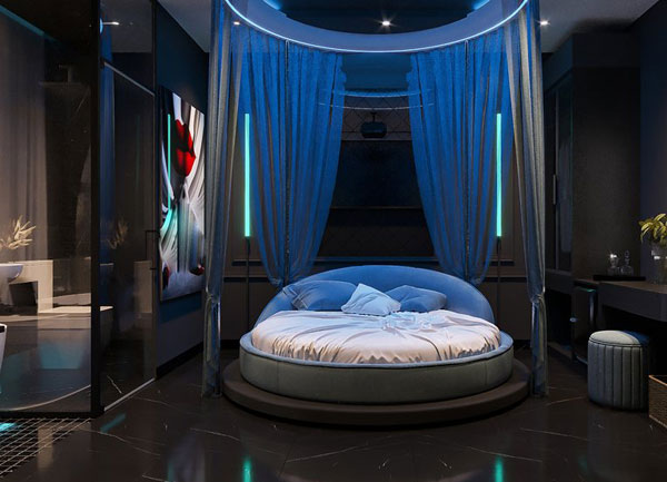 Thiết kế thi công nội thất phòng khách sạn chủ đề Mood Blue hiện đại