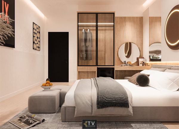 Thiết Kế Thi Công Nội Thất Phòng Khách Sạn Tình Yêu Lãng Mạn Nghệ Thuật Tối Giản