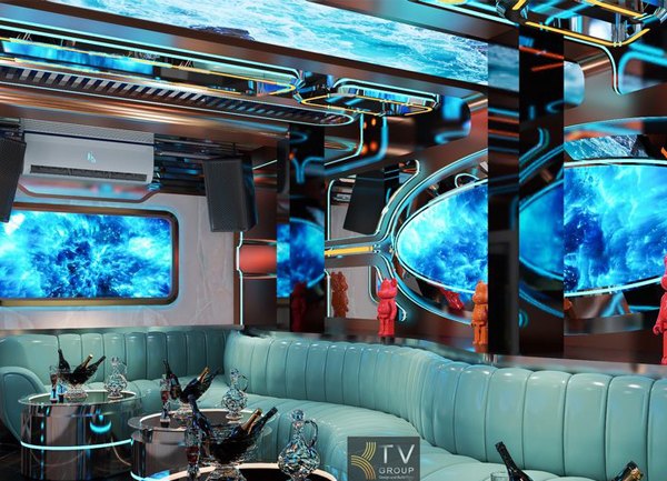 Thiết Kế Thi Công Phòng Karaoke VIP Phong Cách Ocean Galaxy Full LED Tại TP.HCM