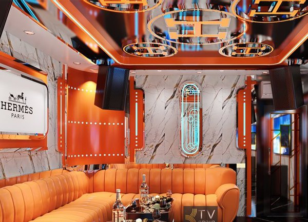 Thiết Kế Thi Công Karaoke VIP Phong Cách Luxury Lấy Cảm Hứng Hermes Paris Tại TP.HCM