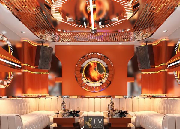 Mẫu thiết kế thi công phòng Karaoke VIP Concept Luxury Ánh Cam Tại TPHCM