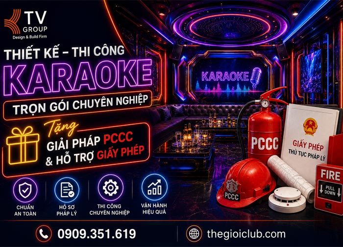 Thiết Kế Thi Công Karaoke Trọn Gói Tặng PCCC Setup Vận Hành AZ