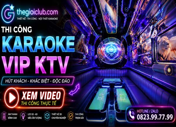 Thi công Karaoke KTV Cyberpunk Futuristic Phòng VIP LED Đa Màn Hình Đẳng Cấp 2026