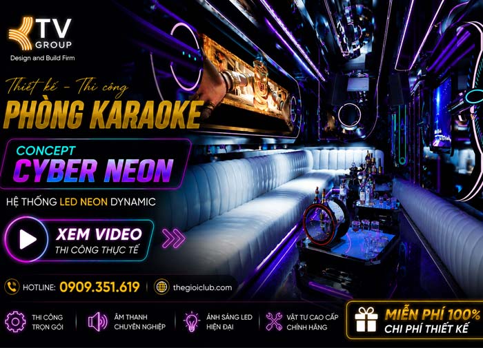 Thi công Phòng Karaoke VIP Tương Lai Full LED Tại TPHCM