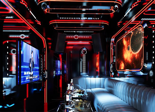 Thiết Kế KTV Karaoke Cyberpunk Futuristic Mẫu Phòng Karaoke Công Nghệ