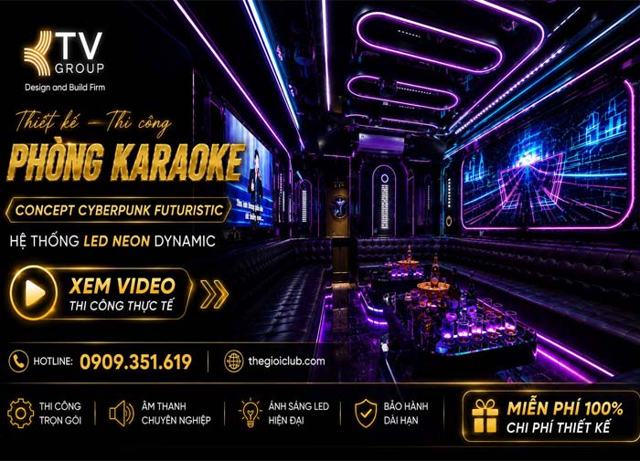 Thiết Kế KTV Karaoke Cyberpunk Futuristic tại Quận 5 TPHCM