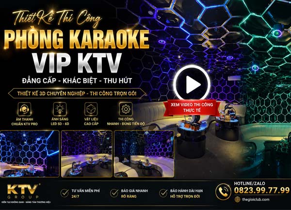 Thi công phòng Karaoke VIP KTV Concept Hexa Neon Matrix