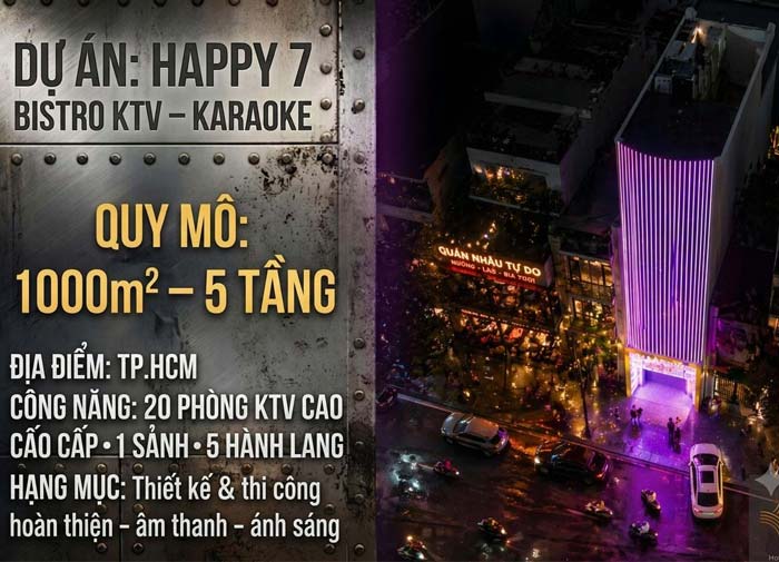 Thiết kế thi công phòng karaoke trọn gói Dự án tại TPHCM
