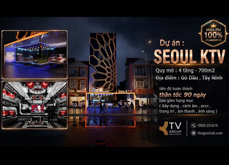 Báo giá Thiết Kế Xây Dựng Thi Công Karaoke 4 Tầng 700m2 tại Tây Ninh