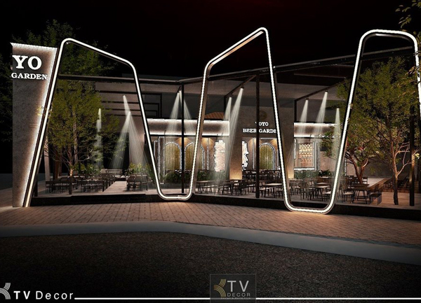 Thiết kế thi công nhà hàng Beer Garden - Dự án Yoyo - Hồ Con Rùa - TPHCM